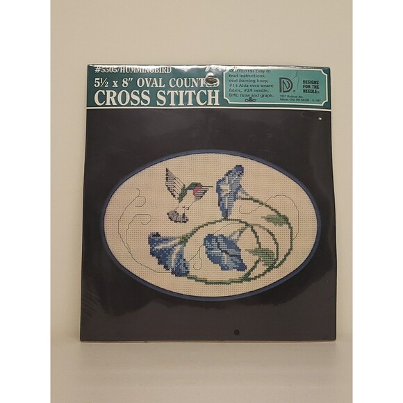 Cross stitch kit Hummingbird Oval Framing Hoop SEALED New - Picture 1 of 12